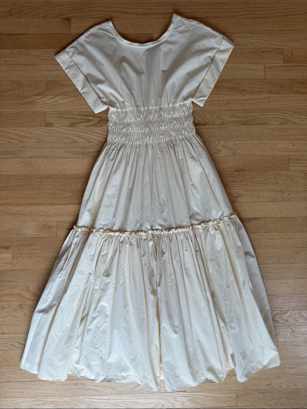 EUC: THREE GRACES Blanche Dress, Cotton Poplin - Ecru, sz Medium - Picture 3 of 9